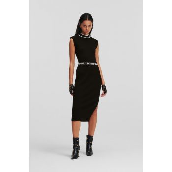 Rochie bodycon tricotata cu slit lateral