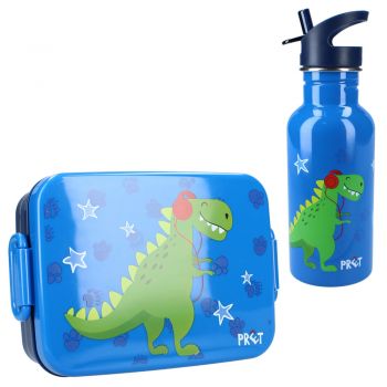 Set cutie alimente 16x13x5 cm si bidon inox 500 ml blue