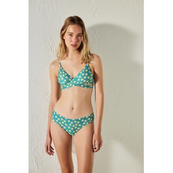 Sutien de baie triunghiular cu imprimeu floral la reducere