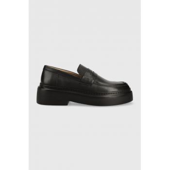 GARMENT PROJECT mocasini de piele June Loafer femei, culoarea negru, cu platformă GPW2403