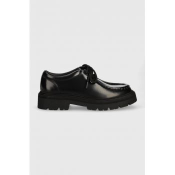 GARMENT PROJECT pantofi de piele Spike Lace femei, culoarea negru, cu platforma, GPW2367
