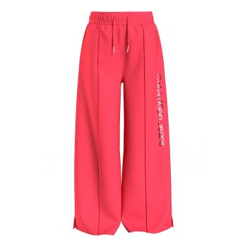 Pantaloni sport cu snur de ajustare si logo