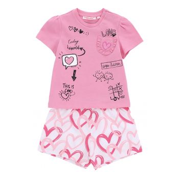 Pijama de bumbac cu imprimeu