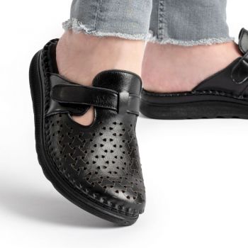 Saboti piele naturala 41 negru