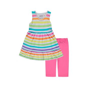 Set de rochie cu dungi si colanti capri