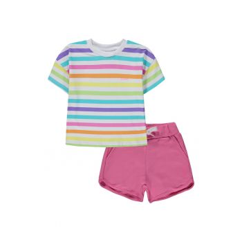 Set de tricou din amestec de bumbac si pantaloni scurti