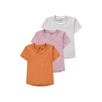 Set de tricouri din amestec de bumbac cu decolteu la baza gatului - 3 piese