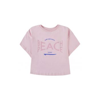Tricou crop cu imprimeu