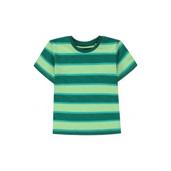 Tricou cu dungi si decolteu la baza gatului