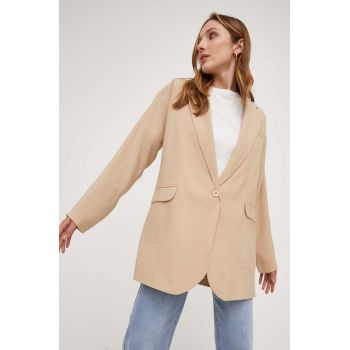 Answear Lab sacou culoarea bej, oversize, neted