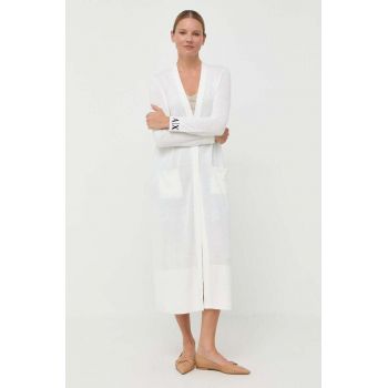 Armani Exchange cardigan din amestec de lana culoarea bej, light