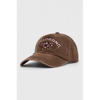 Billabong șapcă de baseball din bumbac culoarea maro, cu imprimeu