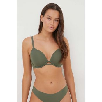 Dkny sutien culoarea verde, neted ieftin