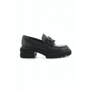 Kennel & Schmenger mocasini de piele Proof femei, culoarea negru, cu toc plat, 21-41770.430