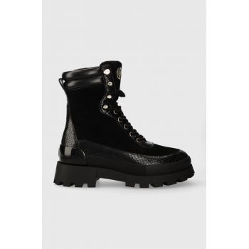MICHAEL Michael Kors bocanci Rowan femei, culoarea negru, cu platforma, 40F3RWFE8S