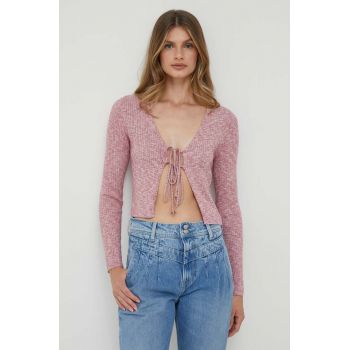 Pepe Jeans cardigan Danica femei, culoarea roz, light