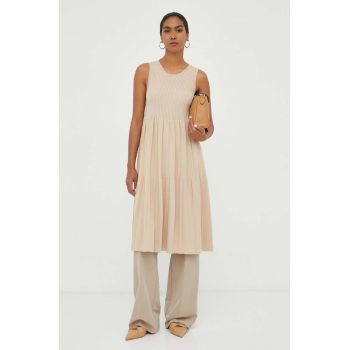 Weekend Max Mara rochie culoarea bej, mini, evazati