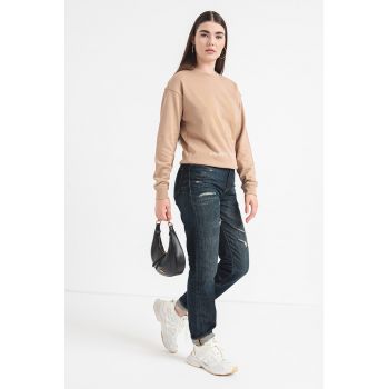 Bluza sport de bumbac cu logo cu tinte