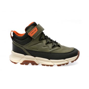 Ghete GEOX kaki, J36LCG, din piele ecologica