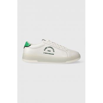 Karl Lagerfeld sneakers din piele KOURT III culoarea alb, KL51538