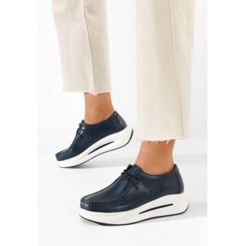 Mocasini dama piele Albeida V2 navy