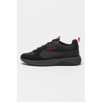 Pantofi sport cu garnituri de piele intoarsa ecologica Kane