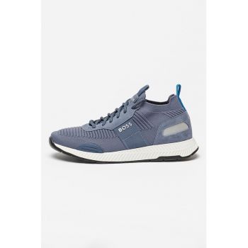 Pantofi sport slip-on cu garnituri de piele intoarsa Titanium