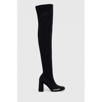 Love Moschino cizme femei, culoarea negru, cu toc drept, JA26069G1HIM0000
