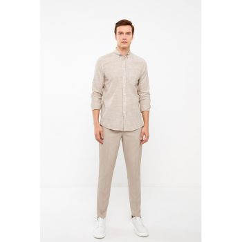 Pantaloni texturati cu pensa