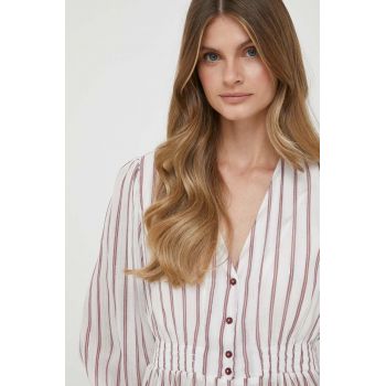 Pepe Jeans bluza Gema femei, culoarea alb, modelator
