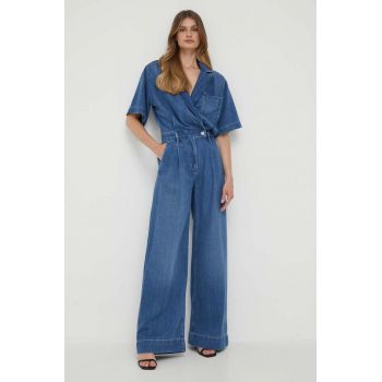 Pepe Jeans salopeta jeans Soleil cu decolteu in v
