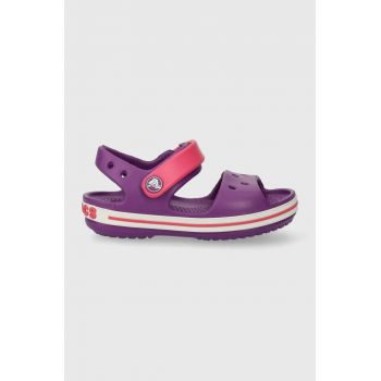 Crocs sandale copii CROCBAND SANDAL KIDS culoarea violet