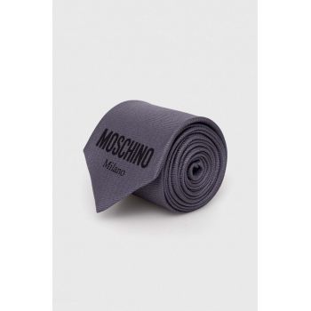Moschino cravata culoarea gri ieftina