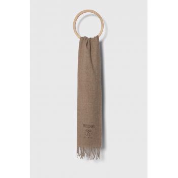 Moschino sal de lana culoarea bej, neted