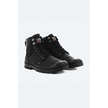 Palladium pantofi Pampa Shield Wp+ Lth barbati, culoarea negru ieftine de firma originale