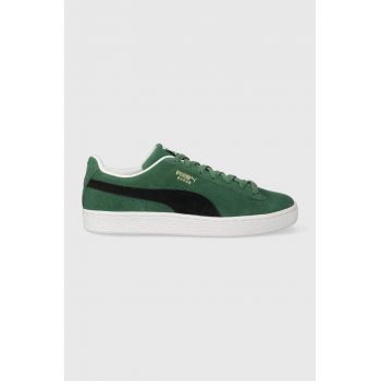 Puma sneakers din piele întoarsă Suede Classic XXI culoarea verde 390984