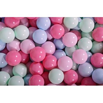 Set bile din plastic MeowBaby 200 buc 7 cm Roz Pastel  Roz Deschis  Mint  Baby Blue