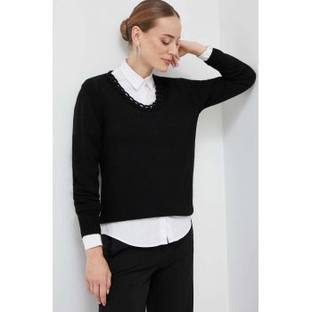 Silvian Heach pulover din amestec de lana femei, culoarea negru