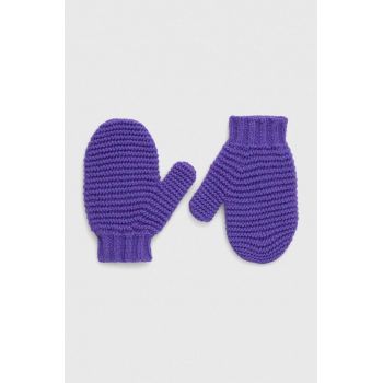 United Colors of Benetton manusi de lana pentru copii culoarea violet ieftine