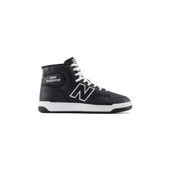 New Balance sneakers din piele BB480COB culoarea negru la reducere
