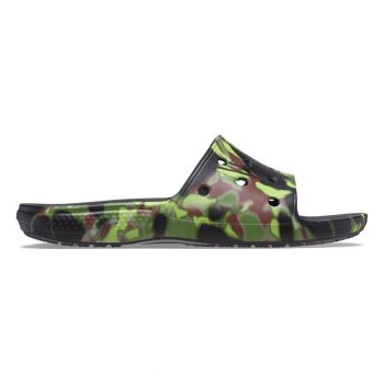 Papuci Crocs Classic Spray Camo Slide Negru - Black de firma originali