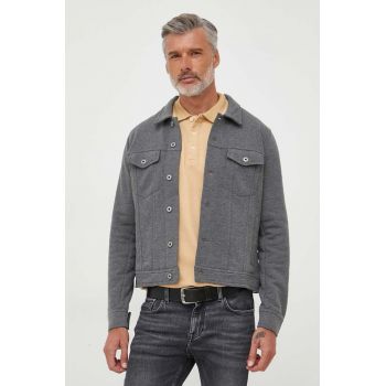 Pepe Jeans geaca Bryson barbati, culoarea gri, de tranzitie de firma originala