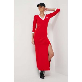 adidas Originals rochie culoarea roșu, maxi, mulată II0750 de firma originala