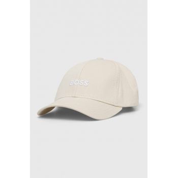 BOSS șapcă de baseball din bumbac culoarea alb, cu imprimeu 50495121 ieftina