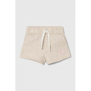 GAP pantaloni scurti copii culoarea bej, cu imprimeu, talie reglabila