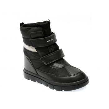 Ghete GEOX negre, J36LFB, din piele ecologica