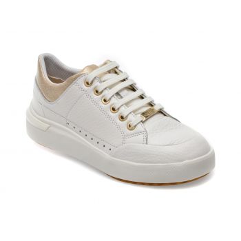 Pantofi GEOX albi, D36QFA, din piele naturala