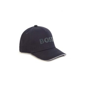 BOSS șapcă din bumbac pentru copii culoarea albastru marin, cu imprimeu ieftina