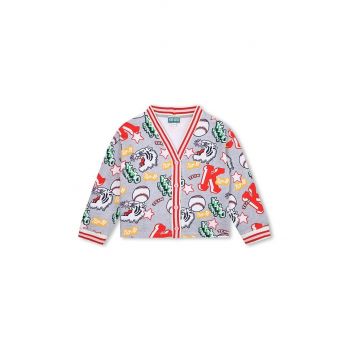 Kenzo Kids cardigan din bumbac pentru copii culoarea gri de firma original