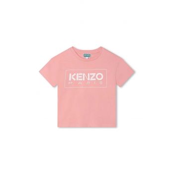 Kenzo Kids tricou de bumbac pentru copii culoarea roz